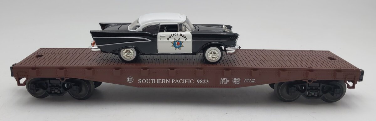 Lionel 6-26906 O Gauge Southern Pacific Flatcar w/ 1957 Chevy Police Car EX/Box