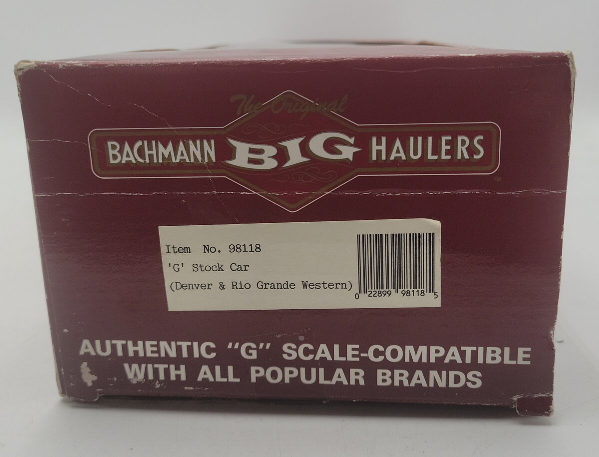 Bachmann 98118 G Scale Denver & Rio Grande Western Stock Car EX/Box