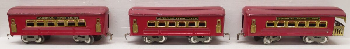 American Flyer O Gauge Prewar Custom Tinplate Passenger Cars #404,404,405 [3]