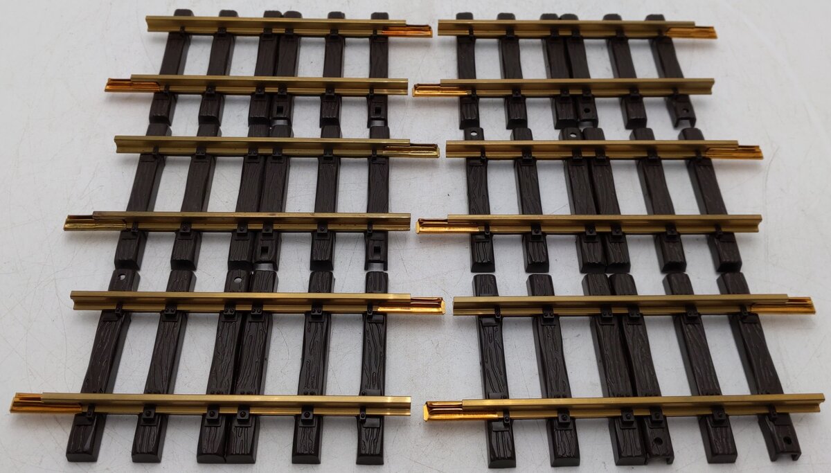 LGB 10150 G Scale 6" Brass 1/2 Straight Track Sections (6) EX