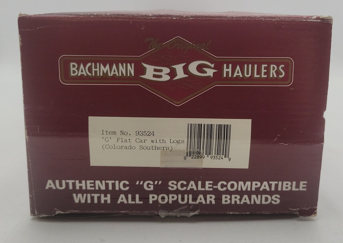 Bachmann 93524 G Colorado Southern Flat Car w/5 Logs EX/Box