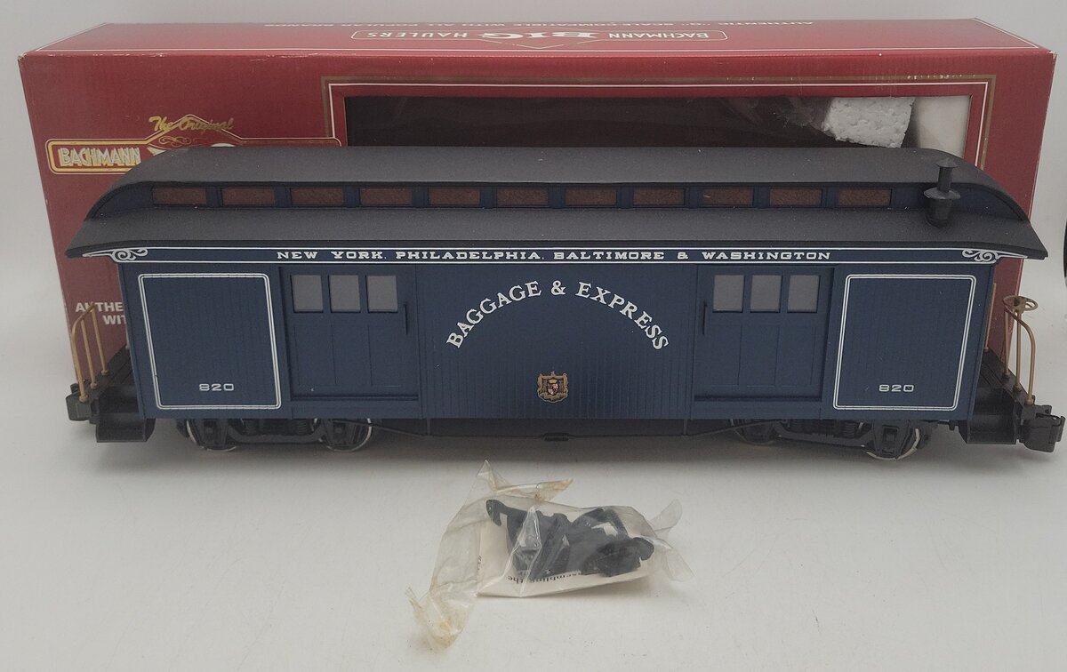 Bachmann 97443 G Scale Baltimore & Ohio Baggage Car #820 w/Metal Wheels EX/Box