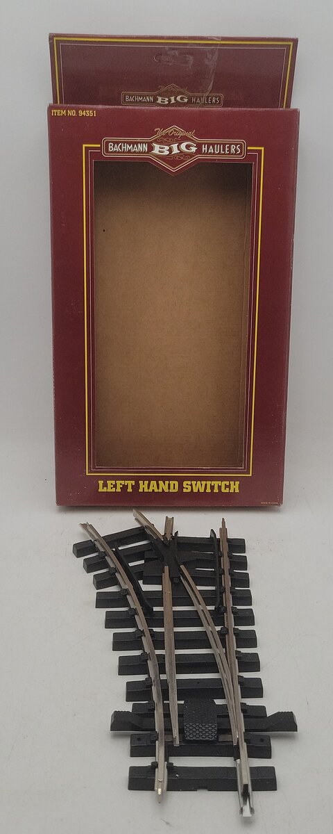 Bachmann 94351 G Left-Hand Manual Switch Turnout Steel Track EX/Box
