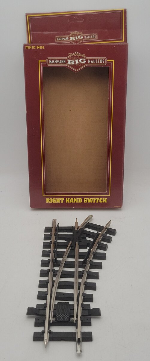Bachmann 94352 G Right-Hand Manual Switch Turnout Steel Track EX/Box