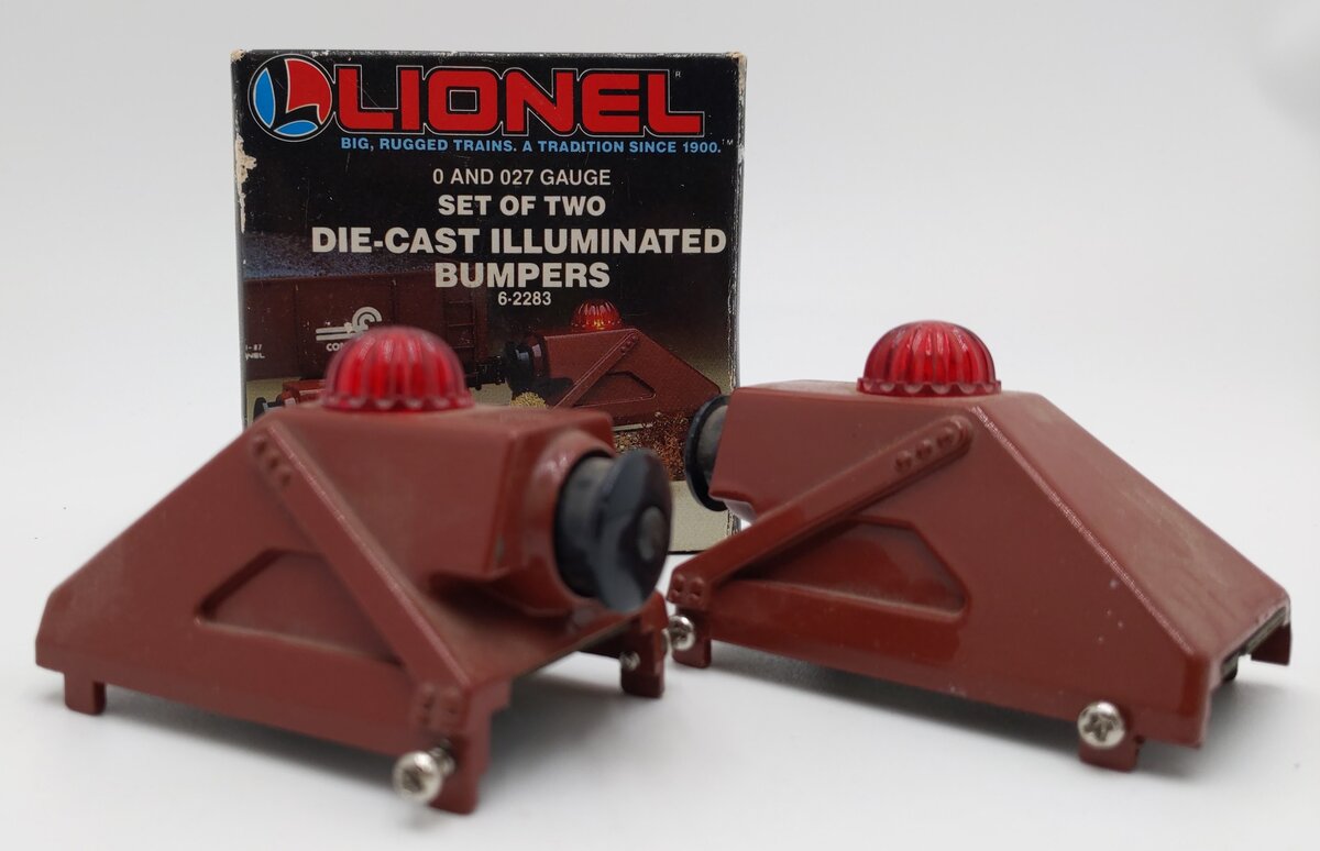 Lionel 6-2283 O/O27 Gauge Diecast Illuminated Bumpers (Set of 2) EX/Box