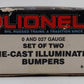 Lionel 6-2283 O/O27 Gauge Diecast Illuminated Bumpers (Set of 2) EX/Box