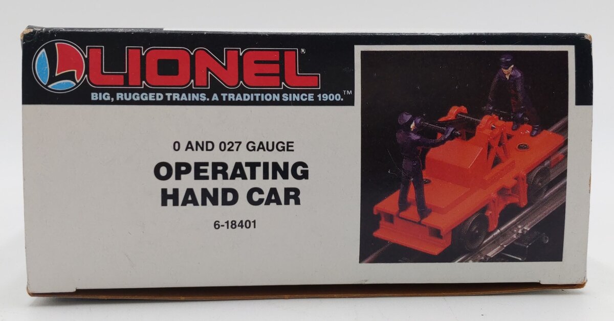 Lionel 6-18401 O Gauge Operating Workmen Hand Car EX/Box