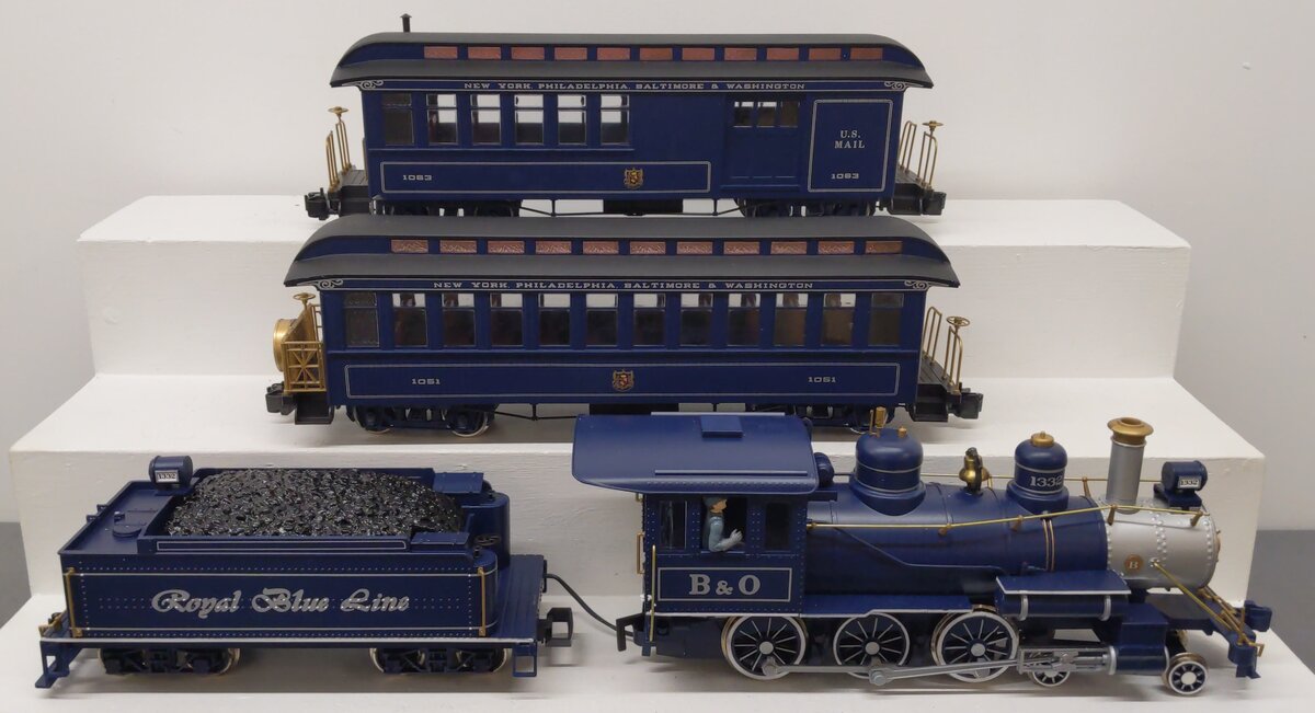 Bachmann 90016 G Scale Royal Blue Steam Train Set EX/Box