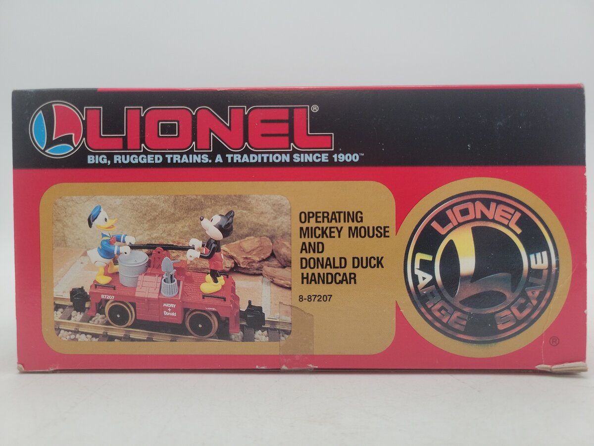 Lionel 8-87207 G Disney Mickey Mouse & Donald Duck Handcar EX/Box