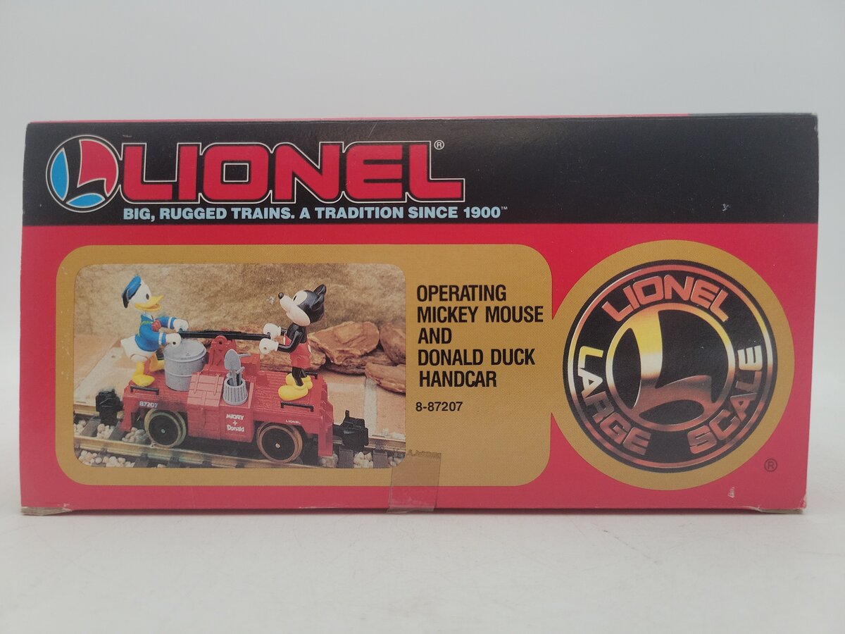 Lionel 8-87207 G Disney Mickey Mouse & Donald Duck Handcar EX/Box