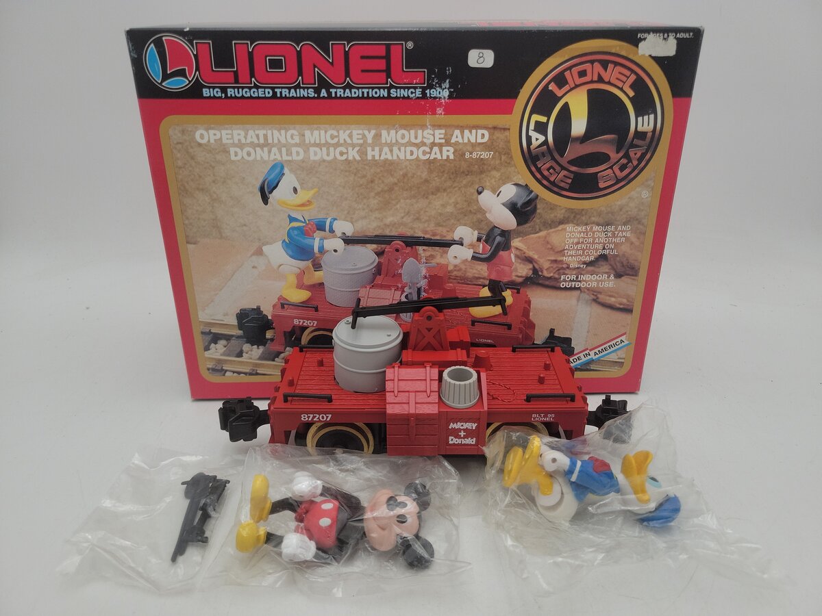 Lionel 8-87207 G Disney Mickey Mouse & Donald Duck Handcar EX/Box