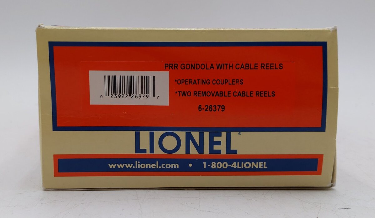 Lionel 6-26379 O Gauge Pennsylvania Gondola With Cable Reels EX/Box