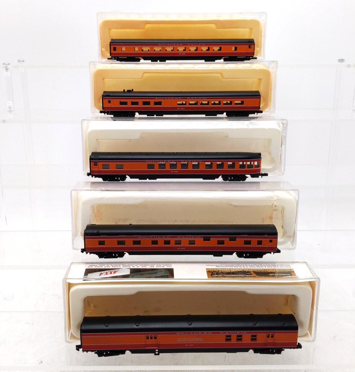 Con-Cor N Scale Southern Pacific Assorted Passenger Cars [5] LN