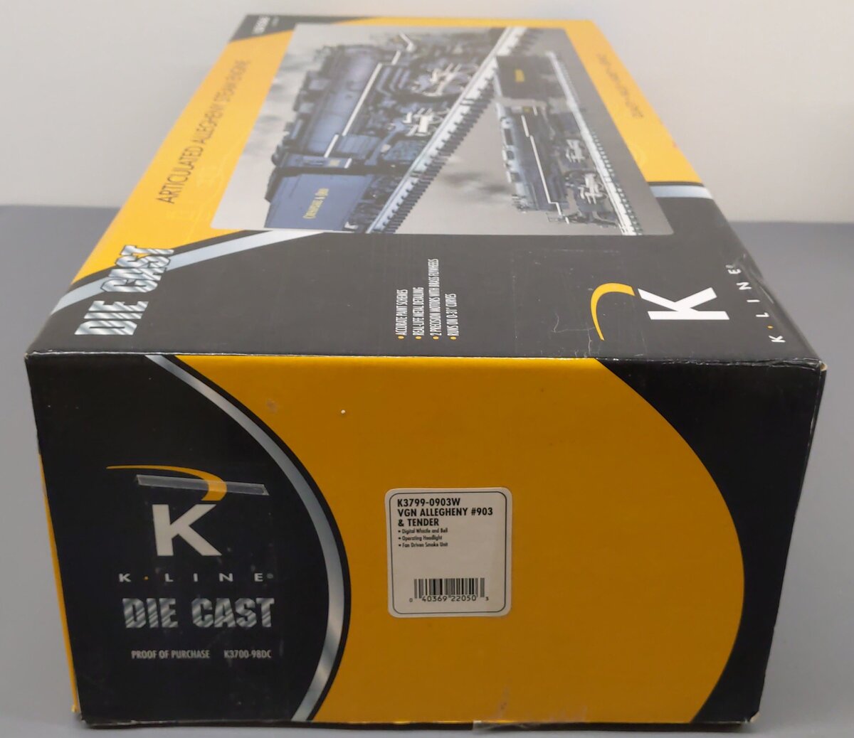 K-Line K3799-0903W 1:58 Virginian 2-6-6-6 Articulated Allegheny Steam Loco #903 VG/Box