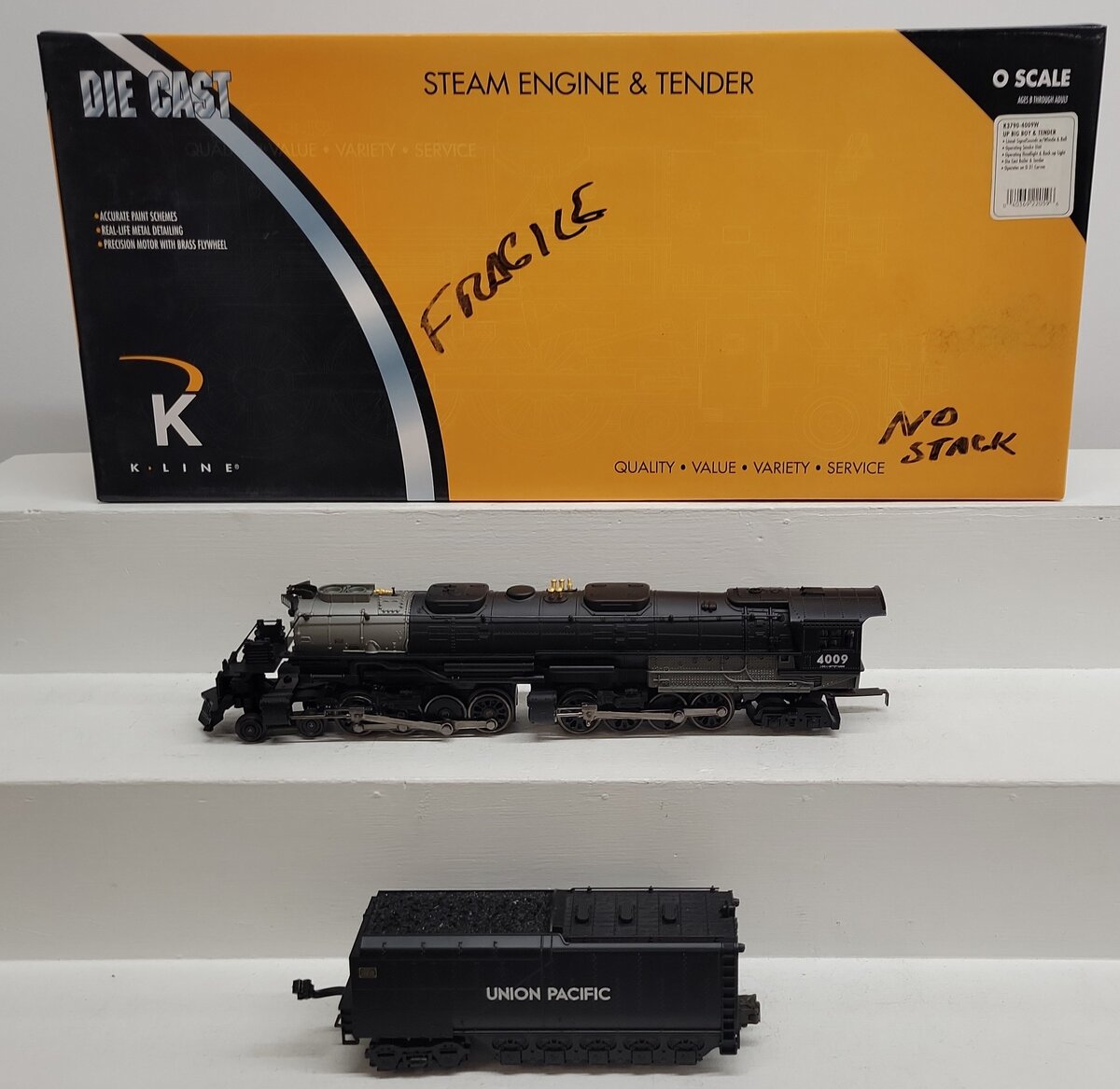 K-Line K3790-4009W Union Pacific Boy Steam Locomotive and Tender #4009 EX/Box
