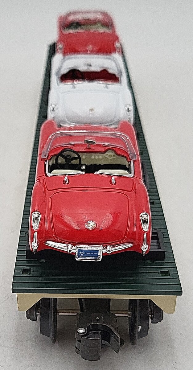 K-Line K691-1171 O Gauge Burlington Northern Santa Fe Flatcar w/ 1957 Corvettes EX