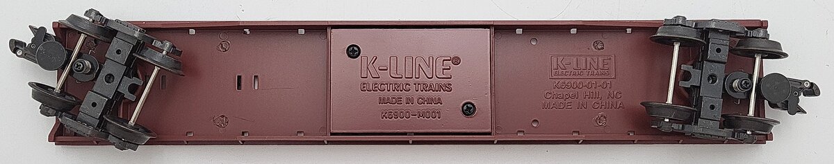 K-Line K691-1051 O Gauge ATSF Flatcar with 3 Diecast Camaros EX