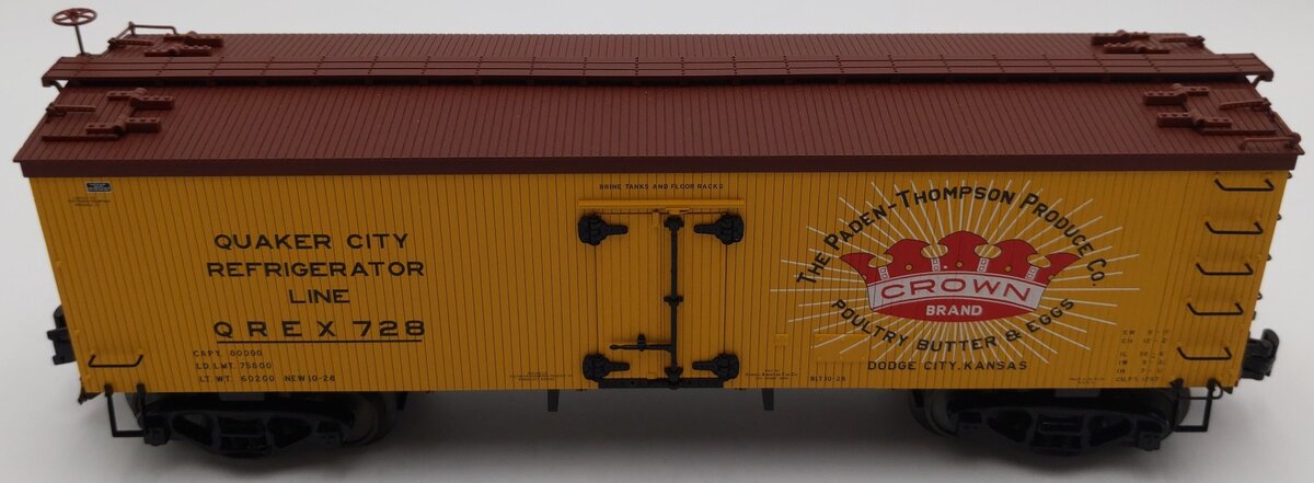 Atlas 8033-1 O Gauge Crown Woodsided Refrigerator Car #728 - 3 Rail LN
