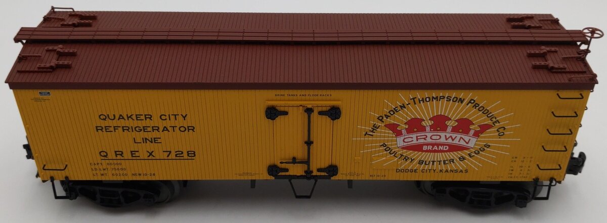 Atlas 8033-1 O Gauge Crown Woodsided Refrigerator Car #728 - 3 Rail LN