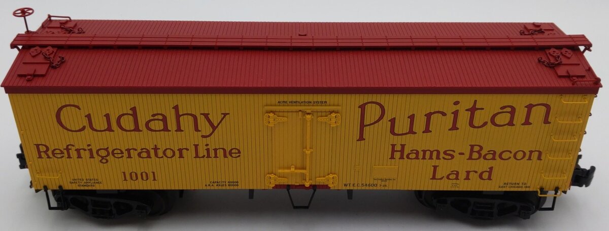 Atlas 8001-1 O Cudahy Puritan Refrigerator Car #1001 3-Rail LN