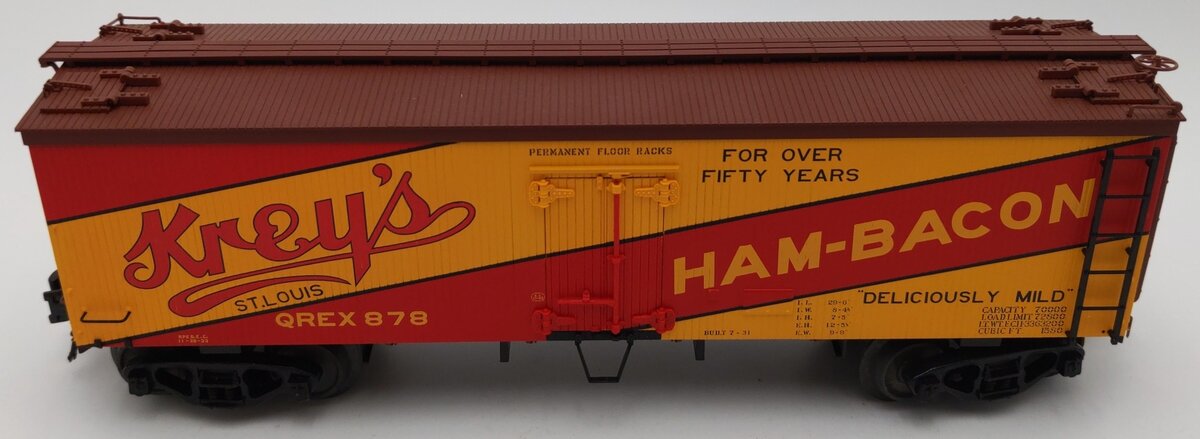 Atlas 8009-1 O Gauge Krey's 36' Woodside Refrigerator Car #878 (3Rail) EX