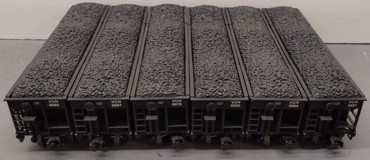 MTH 20-97063 O Gauge Virginian Premier 4-Bay Hopper Car Set (Set of 6) EX
