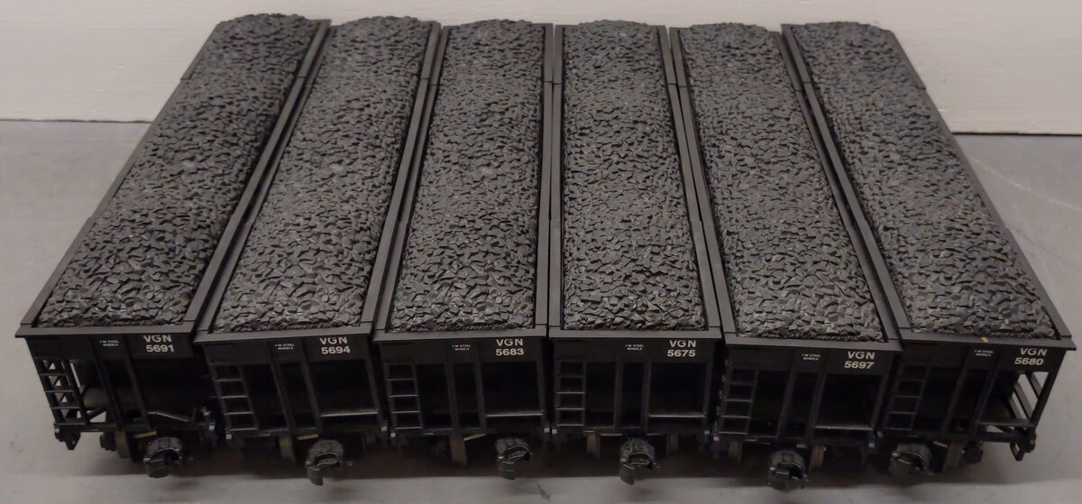 MTH 20-97063 O Gauge Virginian Premier 4-Bay Hopper Car Set (Set of 6) EX