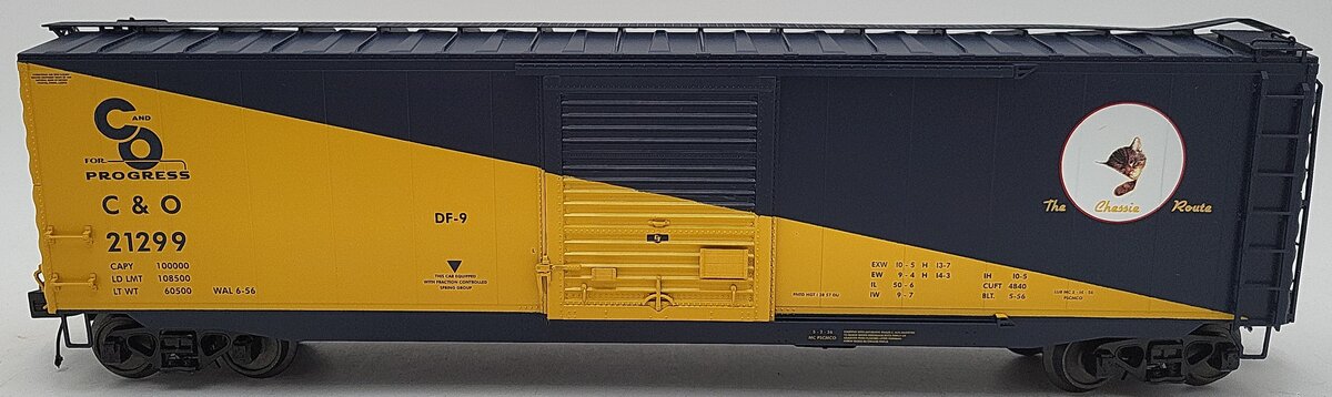 MTH 20-93584 O Chesapeake & Ohio 50' PS-1 Box Car w/Youngstown Door #21299 EX