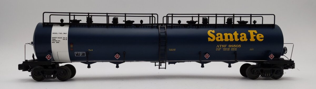MTH 20-96024 O Scale AT&SF 20K Gal. 4-Compartment Tank Car #98505 VG