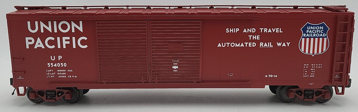 MTH 20-20167d O Gauge Union Pacific Double Door 50' Boxcar #554050 EX