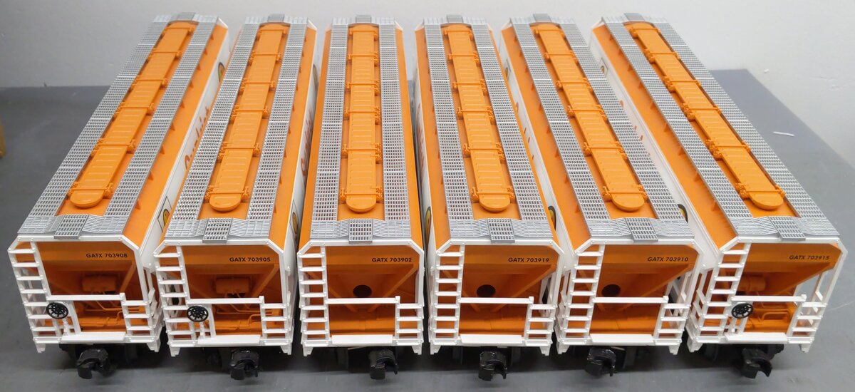 MTH 20-90115 O Sunkist 3-Bay Centerflow Hopper Car Set (Set of 6) LN