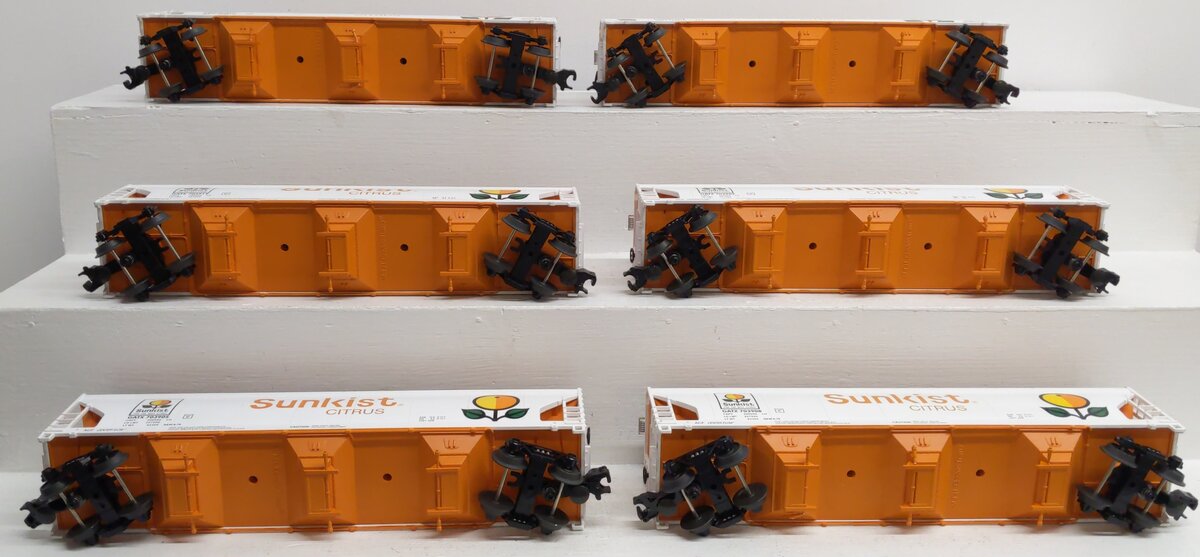 MTH 20-90115 O Sunkist 3-Bay Centerflow Hopper Car Set (Set of 6) LN
