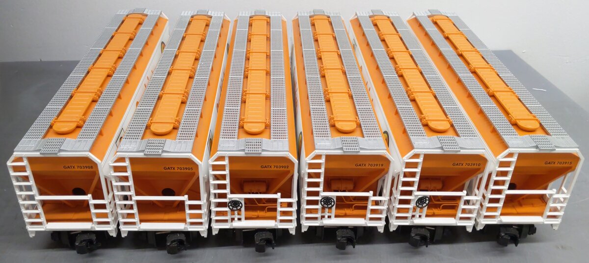MTH 20-90115 O Sunkist 3-Bay Centerflow Hopper Car Set (Set of 6) LN