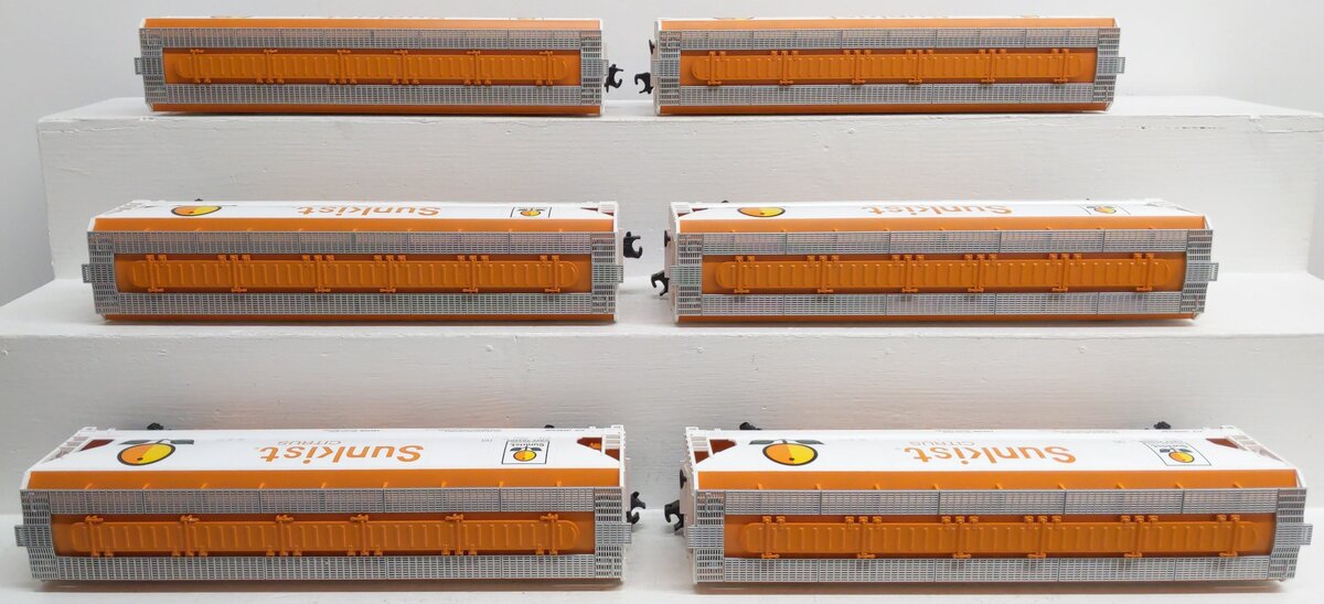 MTH 20-90115 O Sunkist 3-Bay Centerflow Hopper Car Set (Set of 6) LN