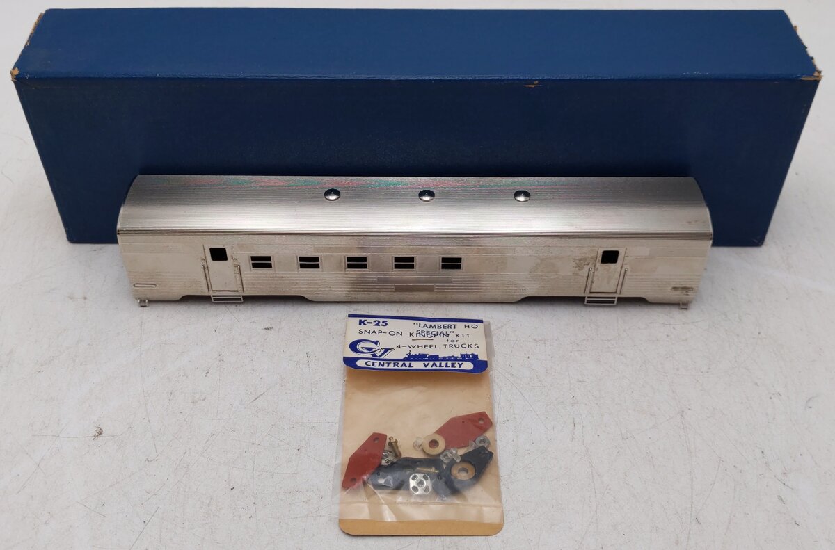 Lambert 861 BRASS HO Nickel-Plated AT&SF RPO Passenger Car EX/Box
