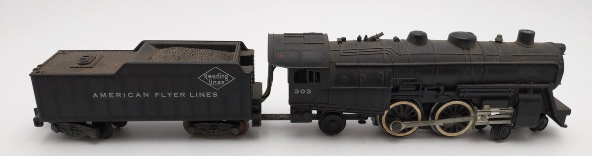 American Flyer 303 Vintage S Reading 4-4-2 Steam Locomotive & Tender
