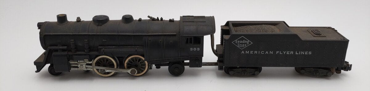 American Flyer 303 Vintage S Reading 4-4-2 Steam Locomotive & Tender