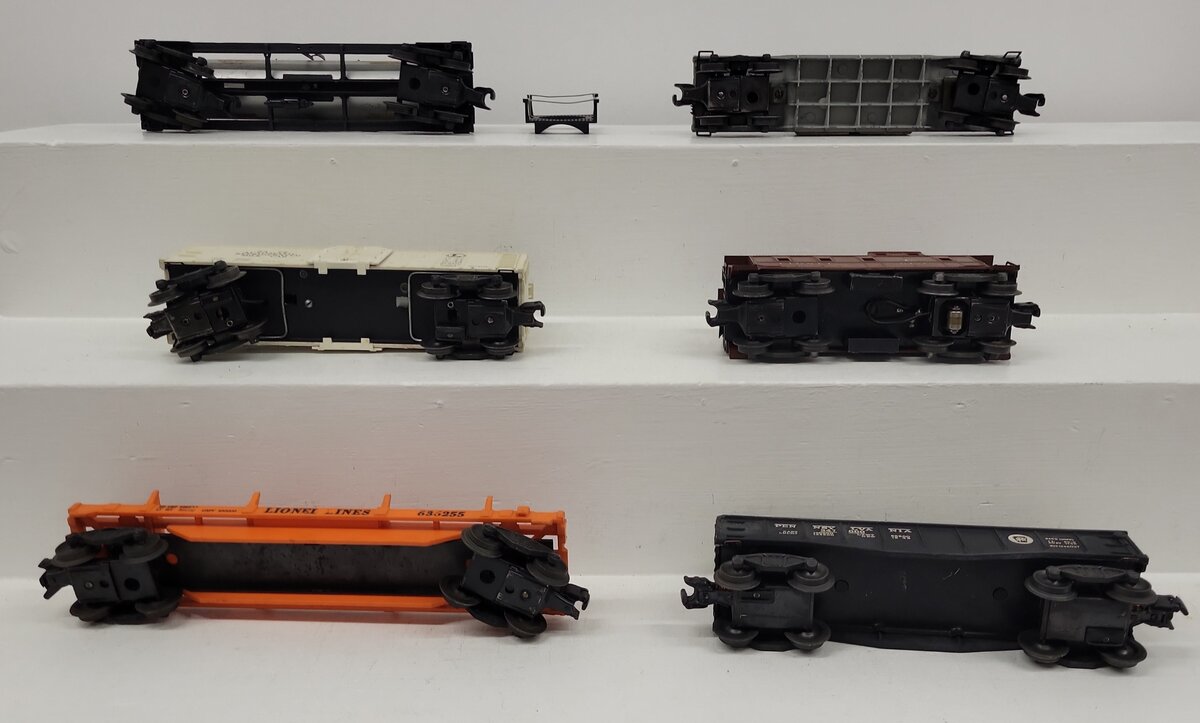 Lionel Vintage O Freight Cars: 3472, 6457, 6555, 6561, 347000, 6362555 [6] VG