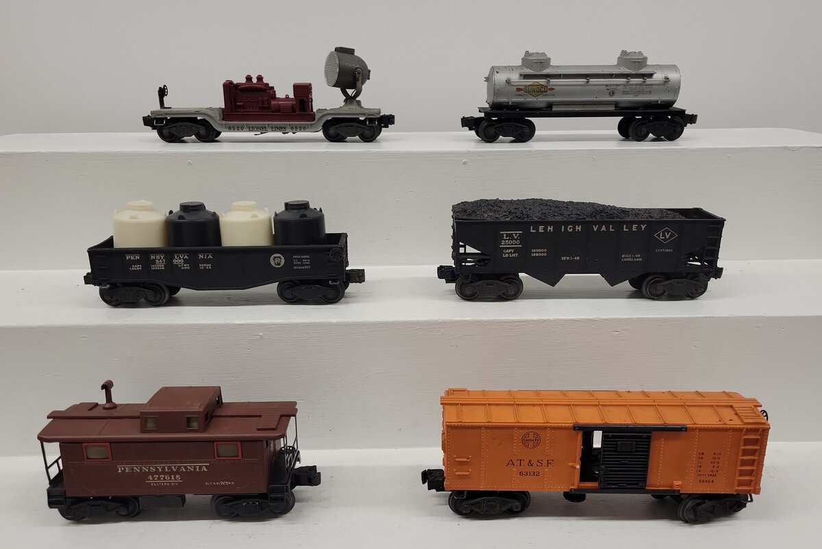 Lionel Vintage O Freight Cars: 63132, 23000, 347000, 6520, 6465 [6] VG