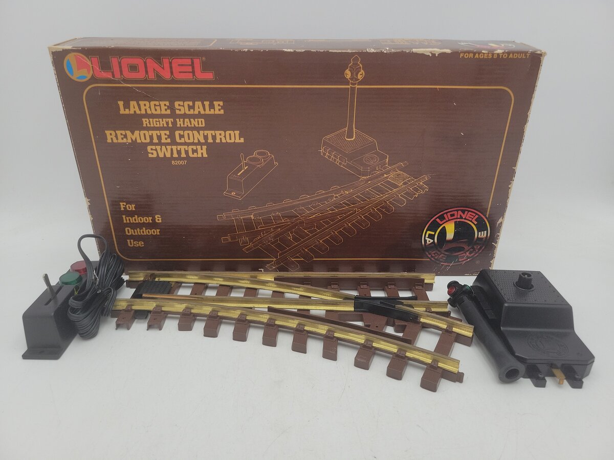Lionel 8-82007 G Scale Right Hand Remote Switch Turnout For Indoor & Outdoor EX/Box
