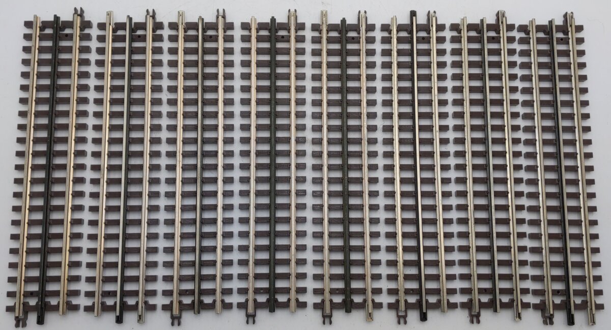 Atlas 6050 O Nickel Silver 10" Straight Track with Brown Ties (8) EX