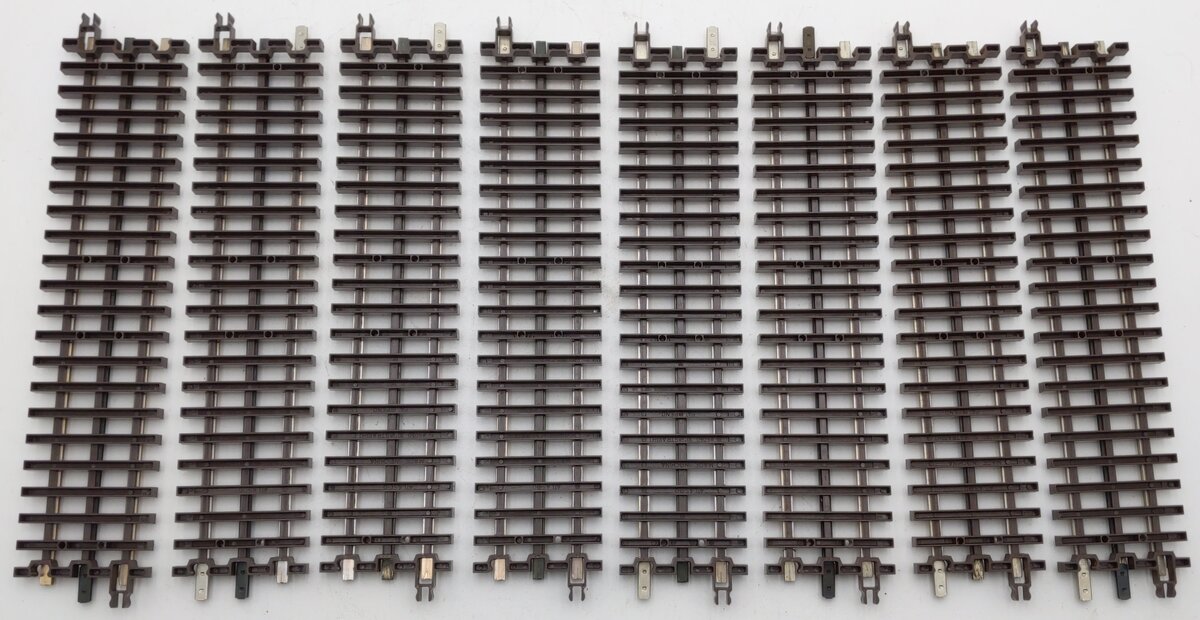 Atlas 6050 O Nickel Silver 10" Straight Track with Brown Ties (8) EX