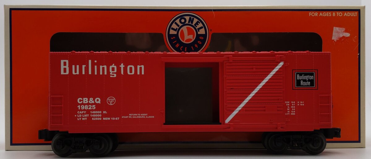 Lionel 6-36210 O Gauge Burlington Route Hi-Cube Boxcar #19825 LN/Box