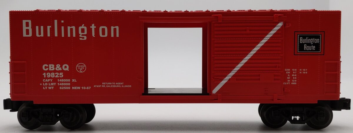 Lionel 6-36210 O Gauge Burlington Route Hi-Cube Boxcar #19825 LN/Box