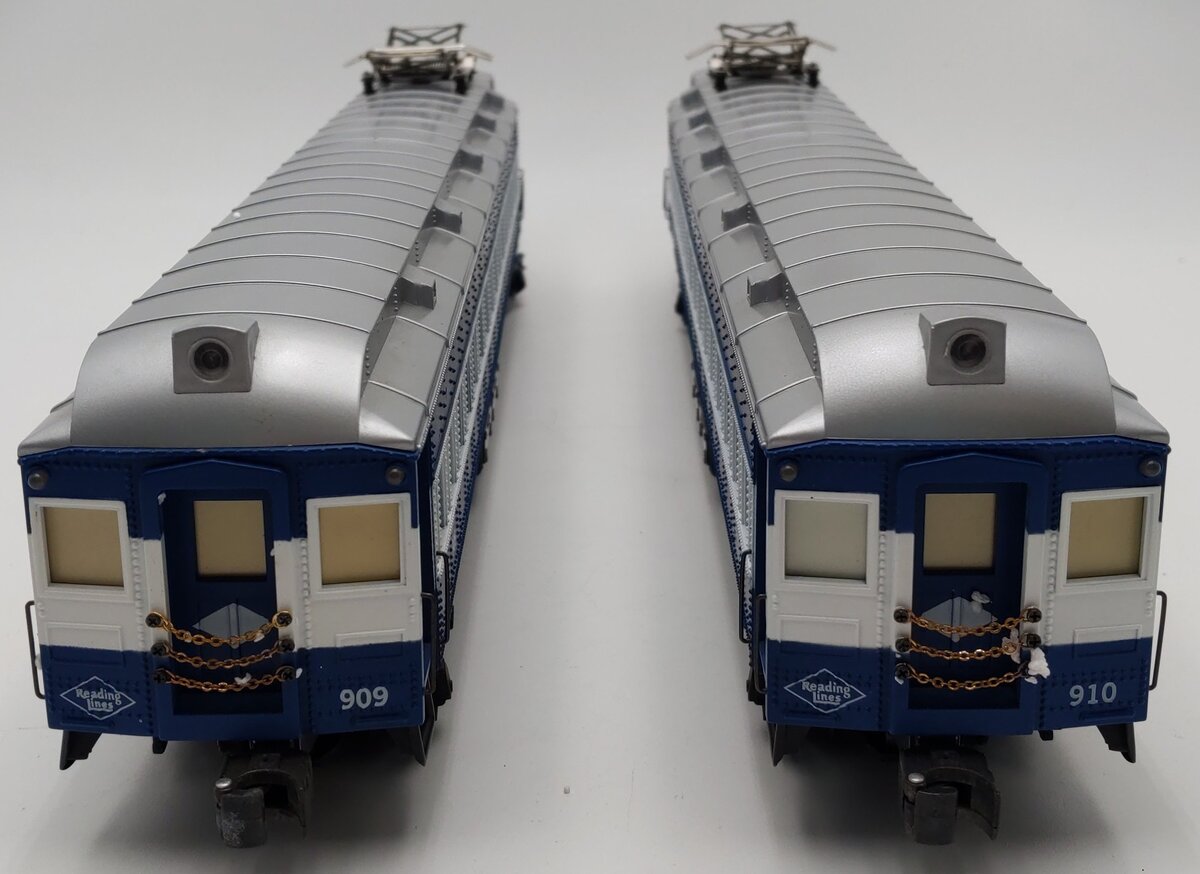 K-Line K-2707 O Scale Reading Blue & White Interurban Cars #909 & #910 LN/Box