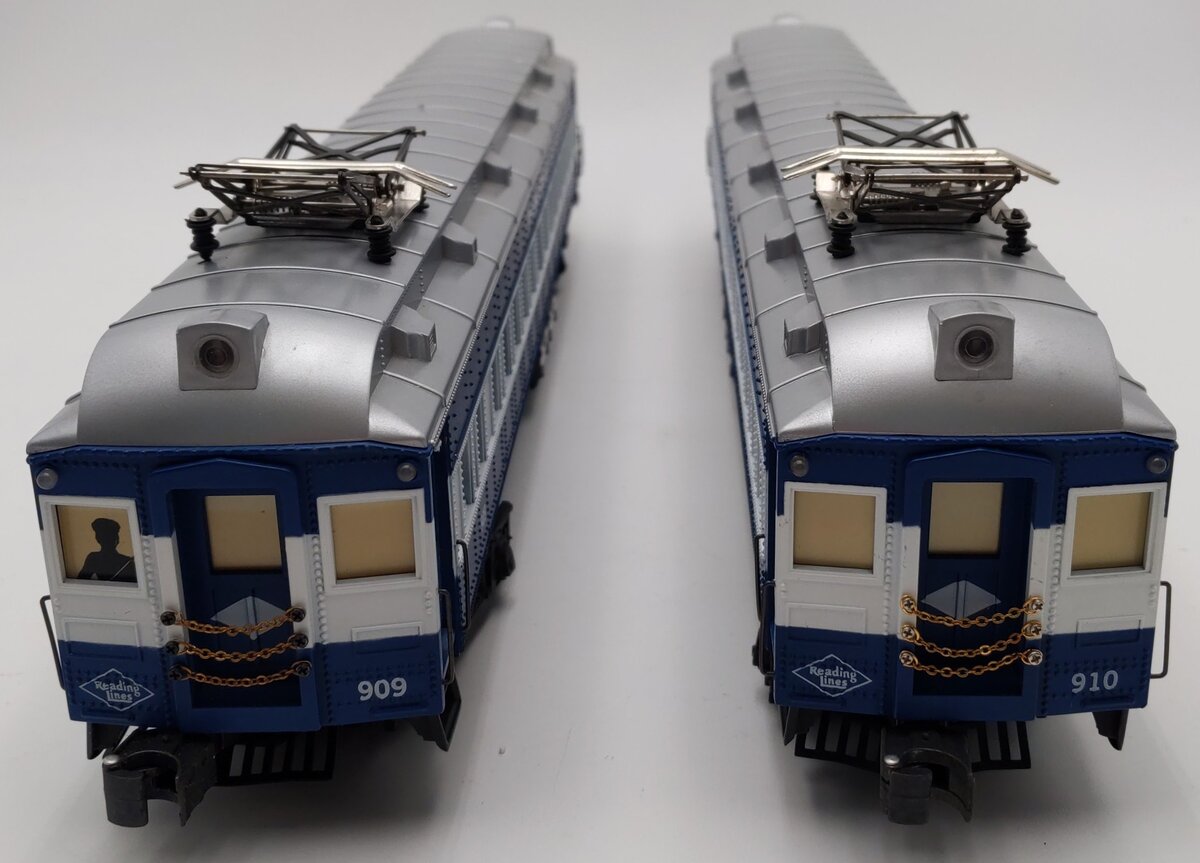 K-Line K-2707 O Scale Reading Blue & White Interurban Cars #909 & #910 LN/Box