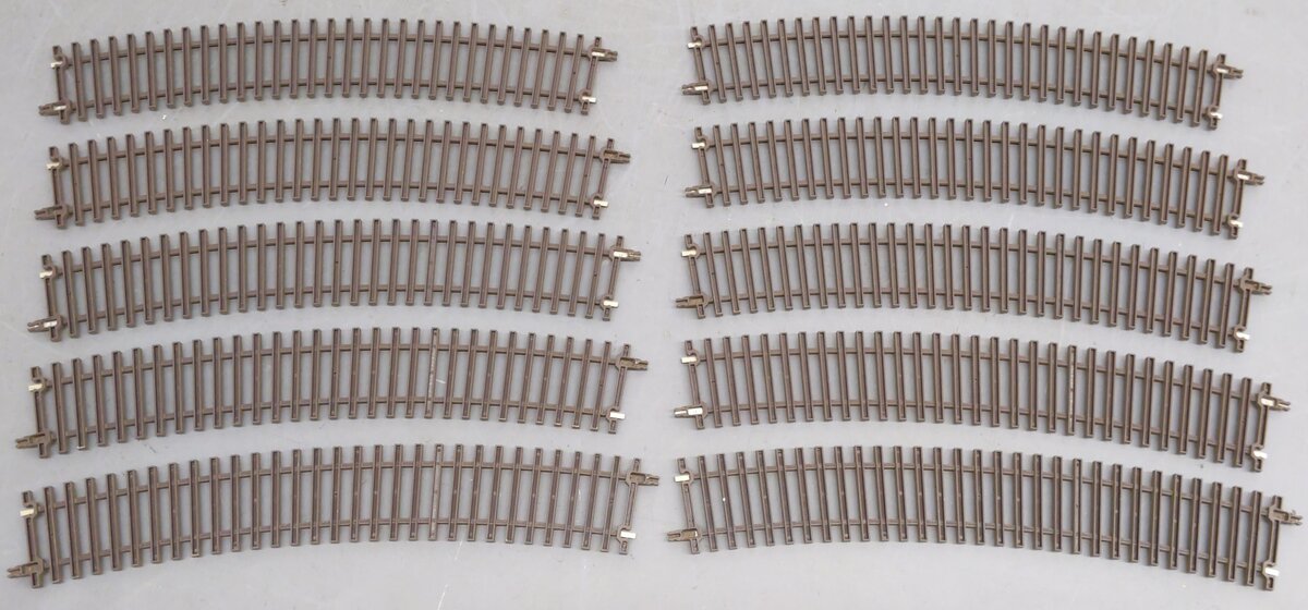 Atlas 7062 O Code 148 2-Rail Nickel Silver 36" Radius Full Curved Track (10) EX