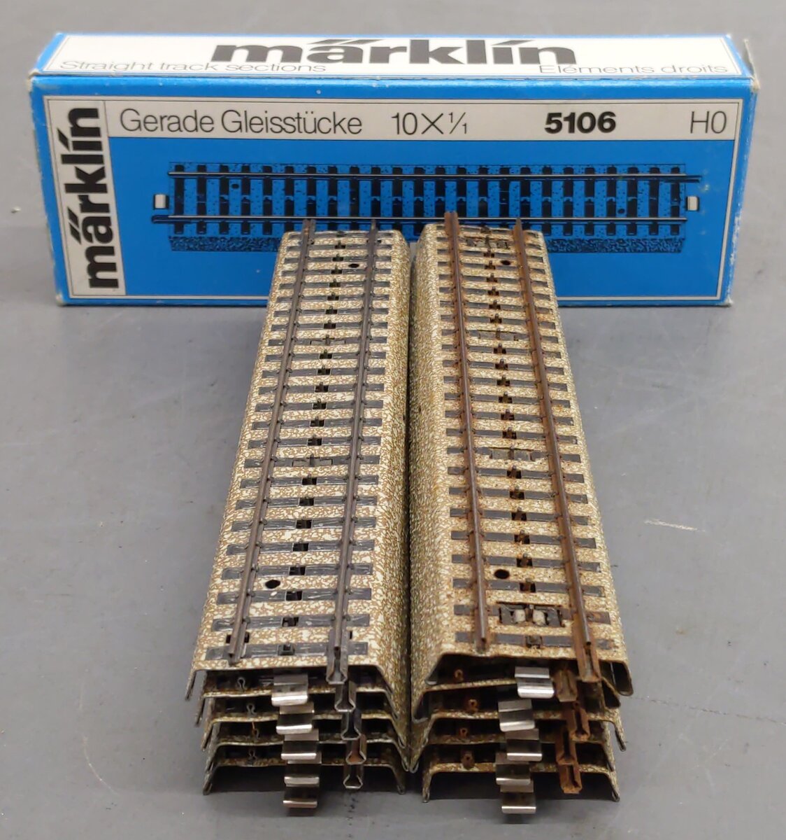 Marklin 5106 HO M Track Metal Straight Track (Box of 10)/Box