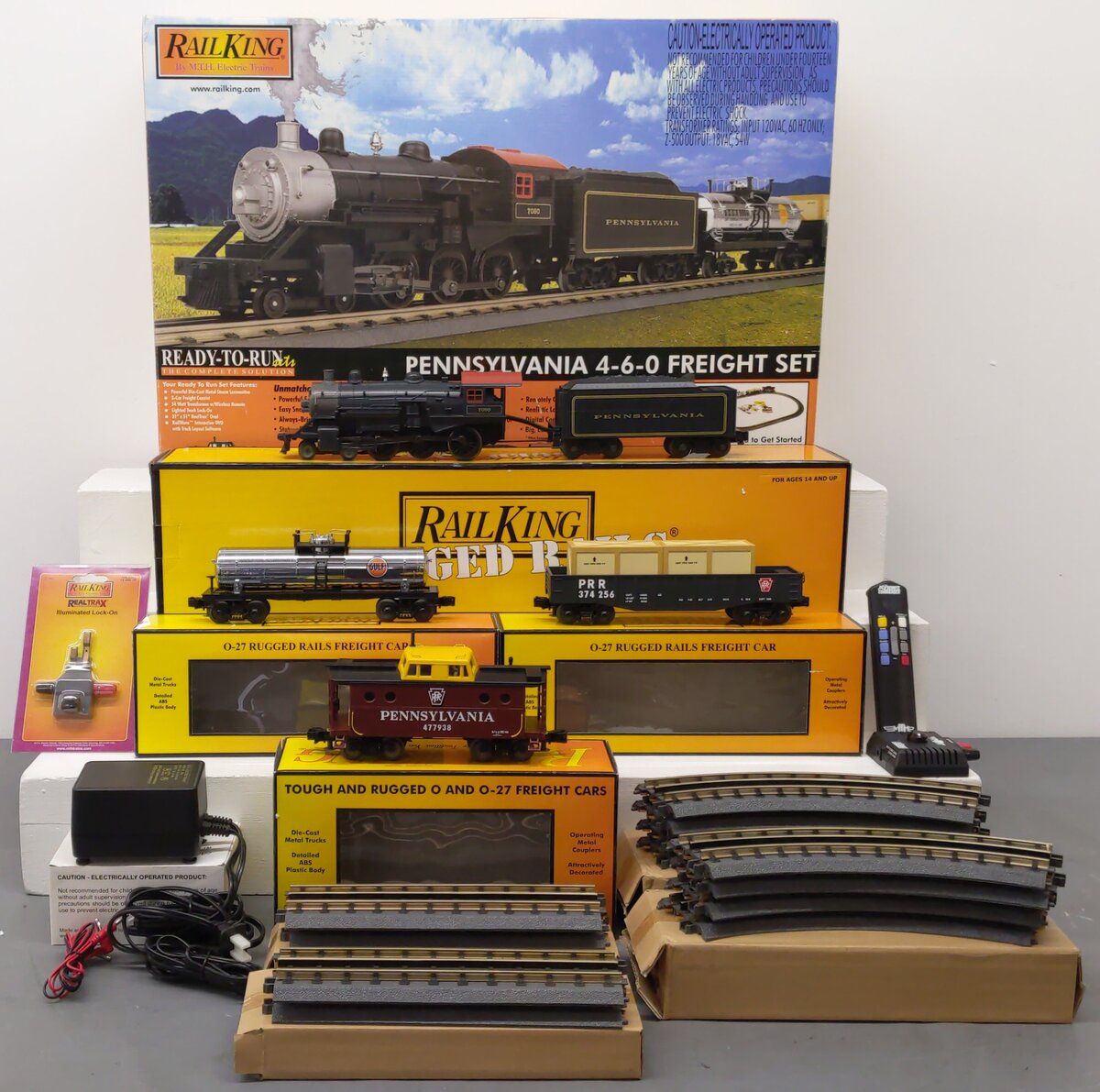 MTH 30-4208-1 O Gauge Pennsylvania 4-6-0 Steam Train Set w/PS 2.0 EX/Box