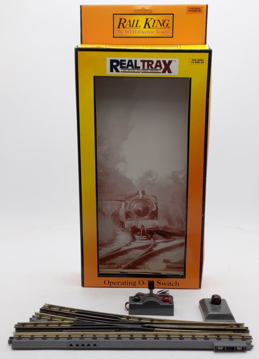 MTH 40-1020 O72 RealTrax Nickel Silver Right Hand Remote Switch Turnout  EX/Box